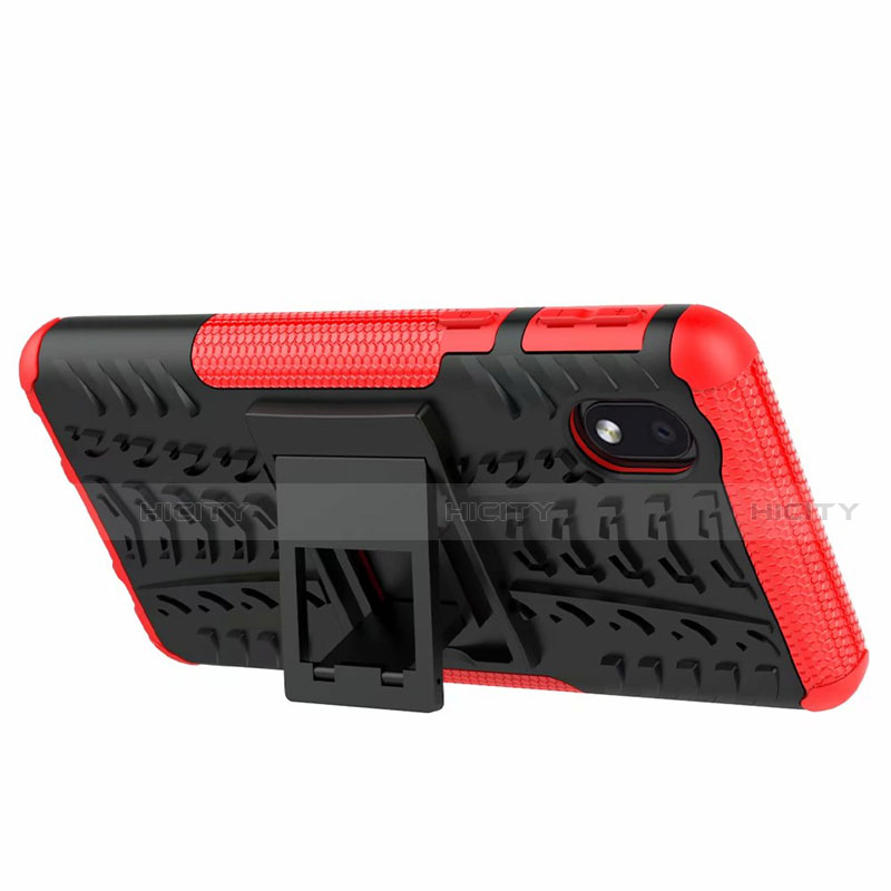 Funda Bumper Silicona y Plastico Mate Carcasa con Soporte A01 para Samsung Galaxy M01 Core