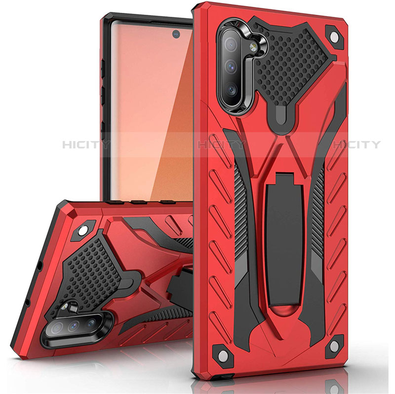 Funda Bumper Silicona y Plastico Mate Carcasa con Soporte A01 para Samsung Galaxy Note 10