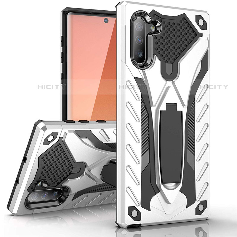 Funda Bumper Silicona y Plastico Mate Carcasa con Soporte A01 para Samsung Galaxy Note 10 5G