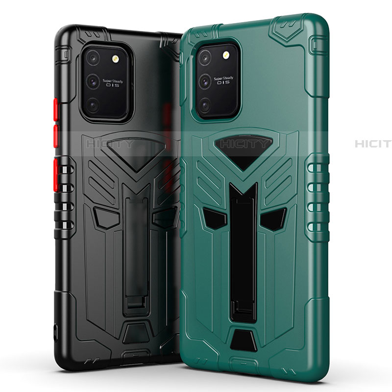 Funda Bumper Silicona y Plastico Mate Carcasa con Soporte A01 para Samsung Galaxy S10 Lite