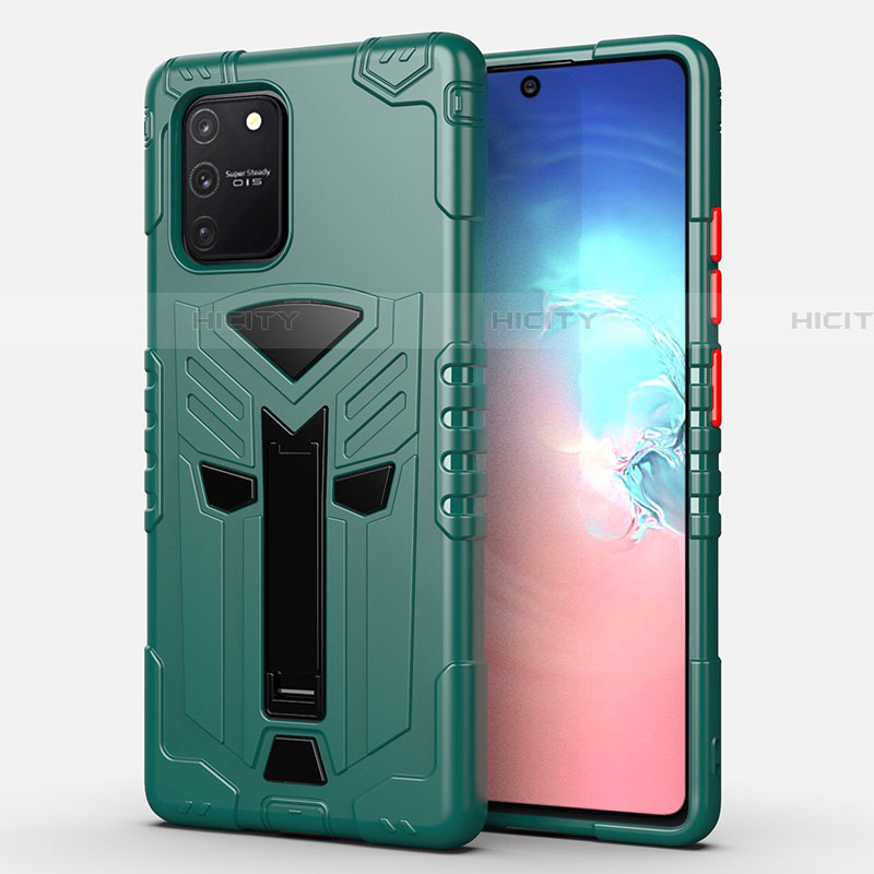 Funda Bumper Silicona y Plastico Mate Carcasa con Soporte A01 para Samsung Galaxy S10 Lite Verde