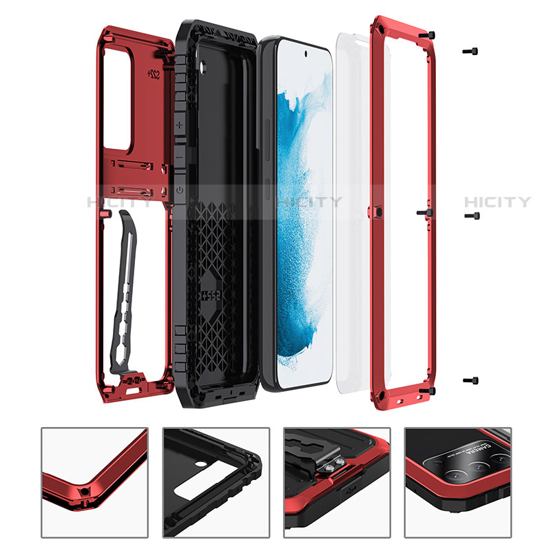 Funda Bumper Silicona y Plastico Mate Carcasa con Soporte A01 para Samsung Galaxy S21 Plus 5G