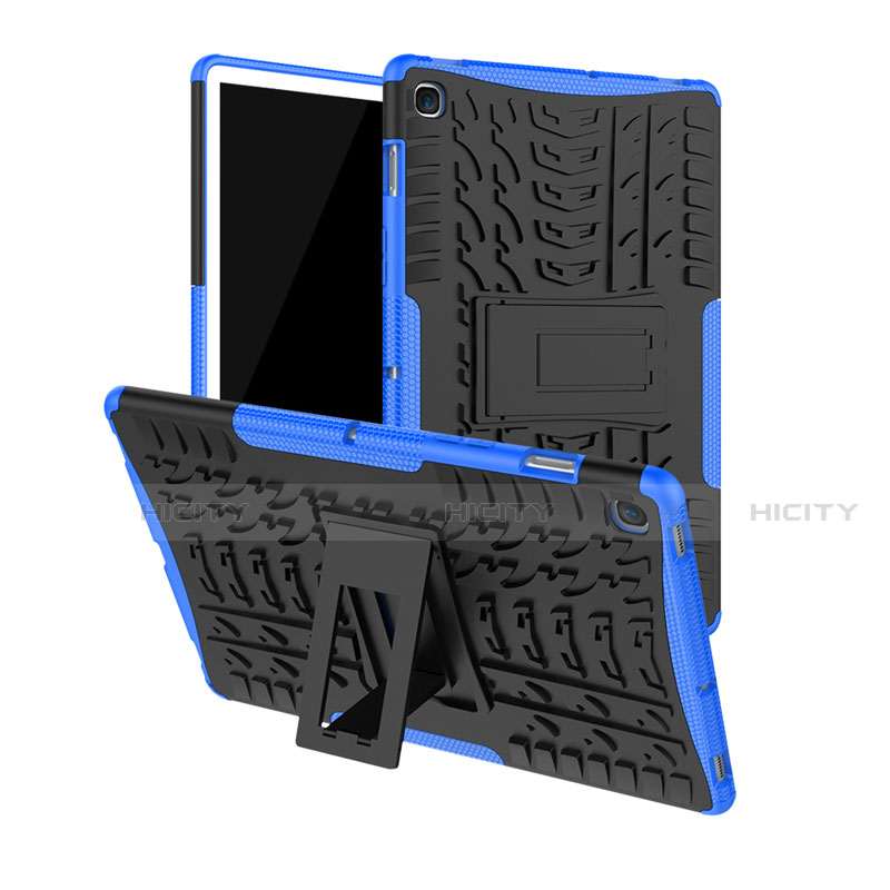 Funda Bumper Silicona y Plastico Mate Carcasa con Soporte A01 para Samsung Galaxy Tab S5e 4G 10.5 SM-T725 Azul