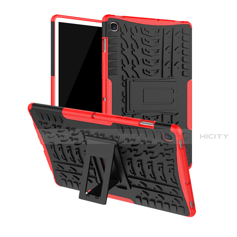 Funda Bumper Silicona y Plastico Mate Carcasa con Soporte A01 para Samsung Galaxy Tab S5e Wi-Fi 10.5 SM-T720 Rojo