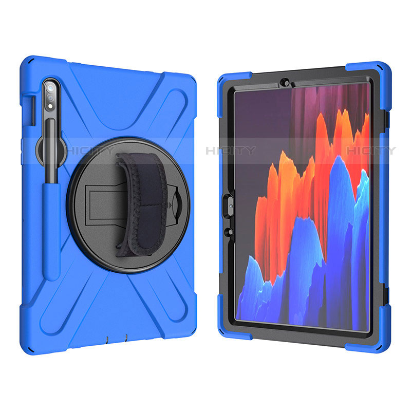 Funda Bumper Silicona y Plastico Mate Carcasa con Soporte A01 para Samsung Galaxy Tab S7 11 Wi-Fi SM-T870