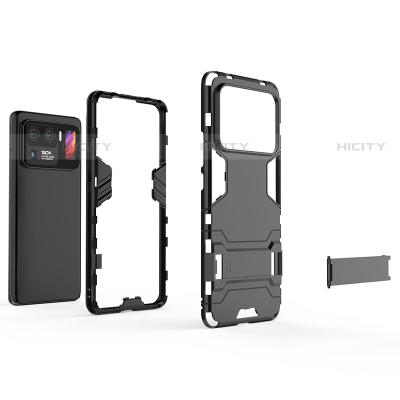 Funda Bumper Silicona y Plastico Mate Carcasa con Soporte A01 para Xiaomi Mi 11 Ultra 5G