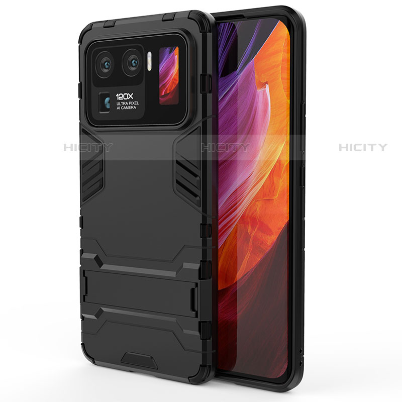 Funda Bumper Silicona y Plastico Mate Carcasa con Soporte A01 para Xiaomi Mi 11 Ultra 5G