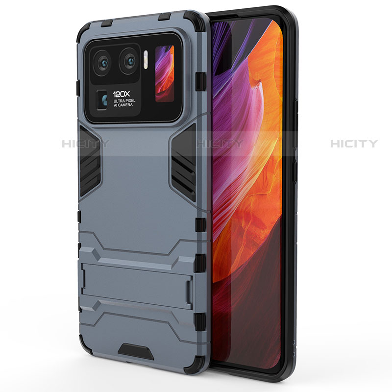 Funda Bumper Silicona y Plastico Mate Carcasa con Soporte A01 para Xiaomi Mi 11 Ultra 5G