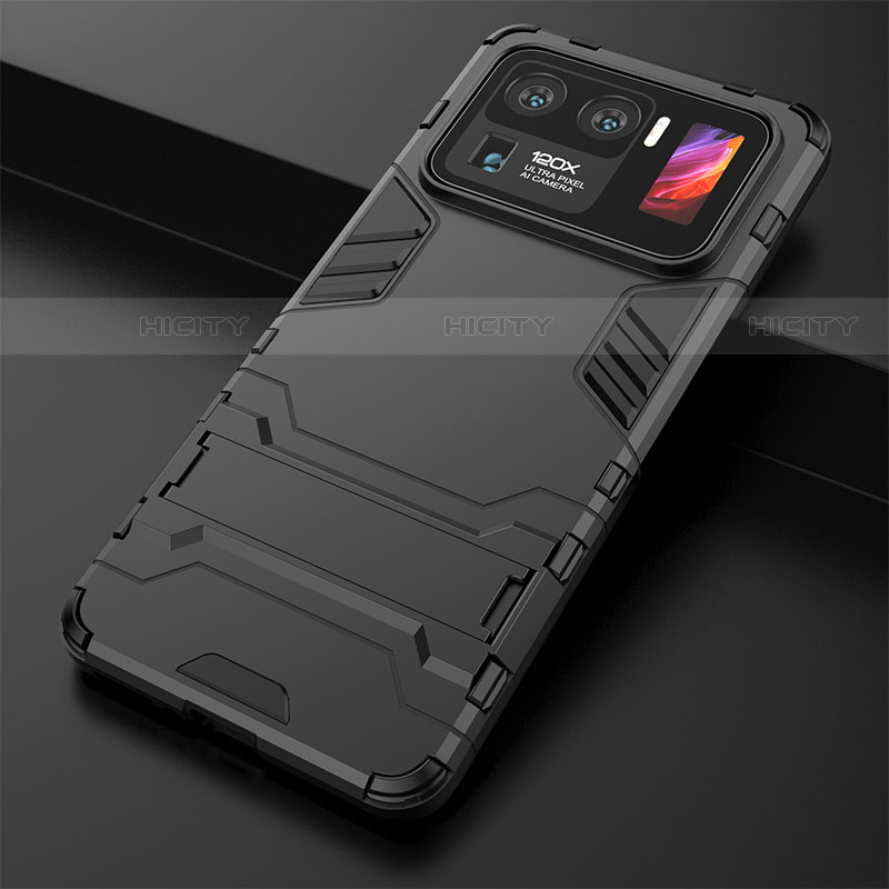 Funda Bumper Silicona y Plastico Mate Carcasa con Soporte A01 para Xiaomi Mi 11 Ultra 5G