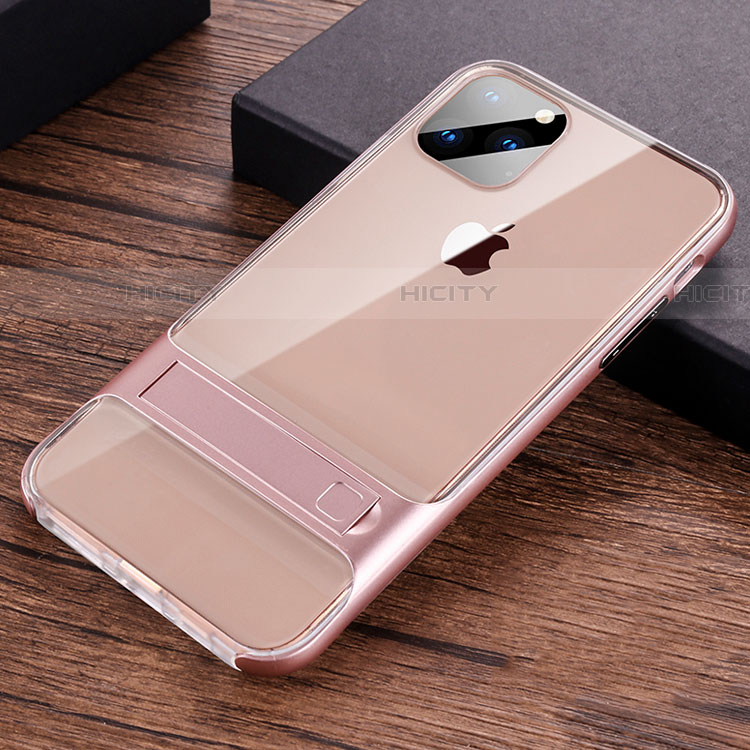 Funda Bumper Silicona y Plastico Mate Carcasa con Soporte A02 para Apple iPhone 11 Pro