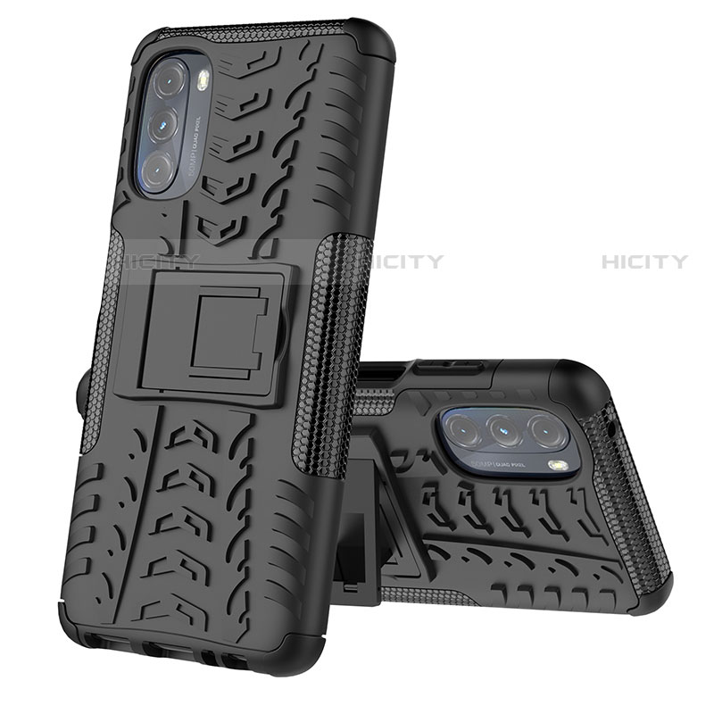 Funda Bumper Silicona y Plastico Mate Carcasa con Soporte A02 para Motorola Moto G 5G (2022)