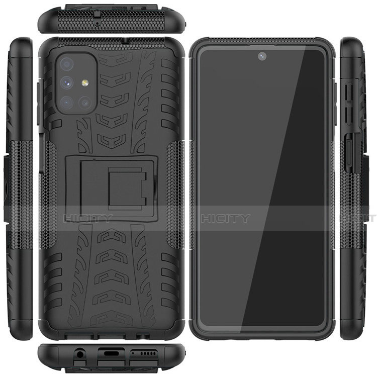 Funda Bumper Silicona y Plastico Mate Carcasa con Soporte A02 para Samsung Galaxy M51