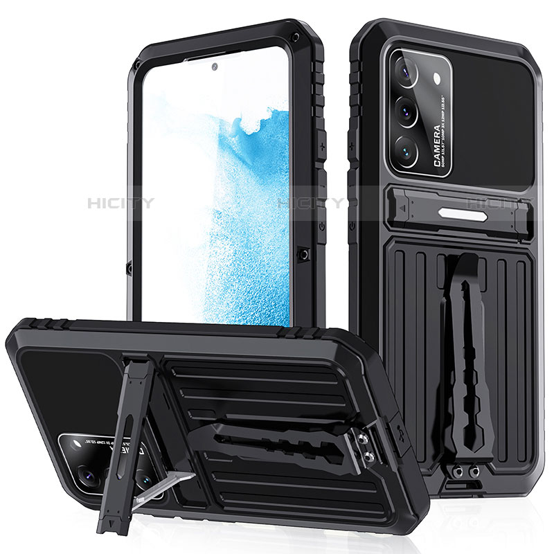 Funda Bumper Silicona y Plastico Mate Carcasa con Soporte A02 para Samsung Galaxy S21 FE 5G Negro