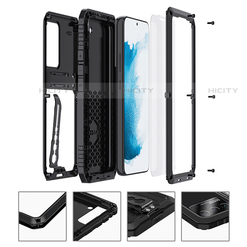 Funda Bumper Silicona y Plastico Mate Carcasa con Soporte A02 para Samsung Galaxy S21 Plus 5G