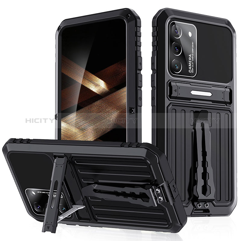 Funda Bumper Silicona y Plastico Mate Carcasa con Soporte A02 para Samsung Galaxy S24 5G Negro