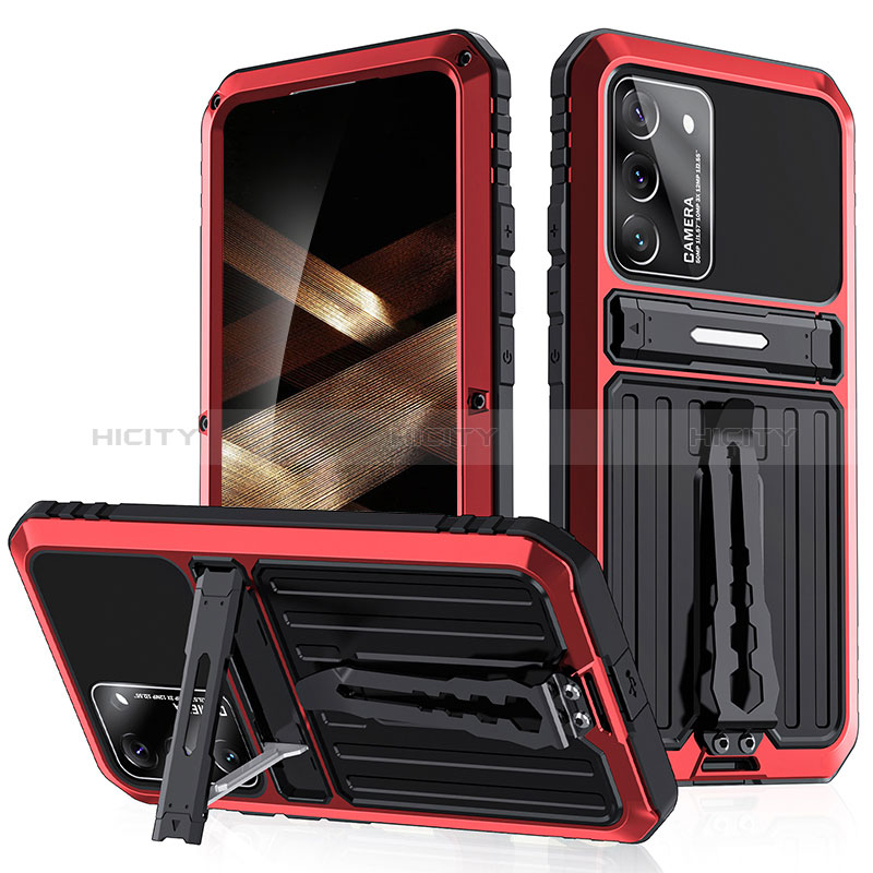 Funda Bumper Silicona y Plastico Mate Carcasa con Soporte A02 para Samsung Galaxy S24 5G Rojo