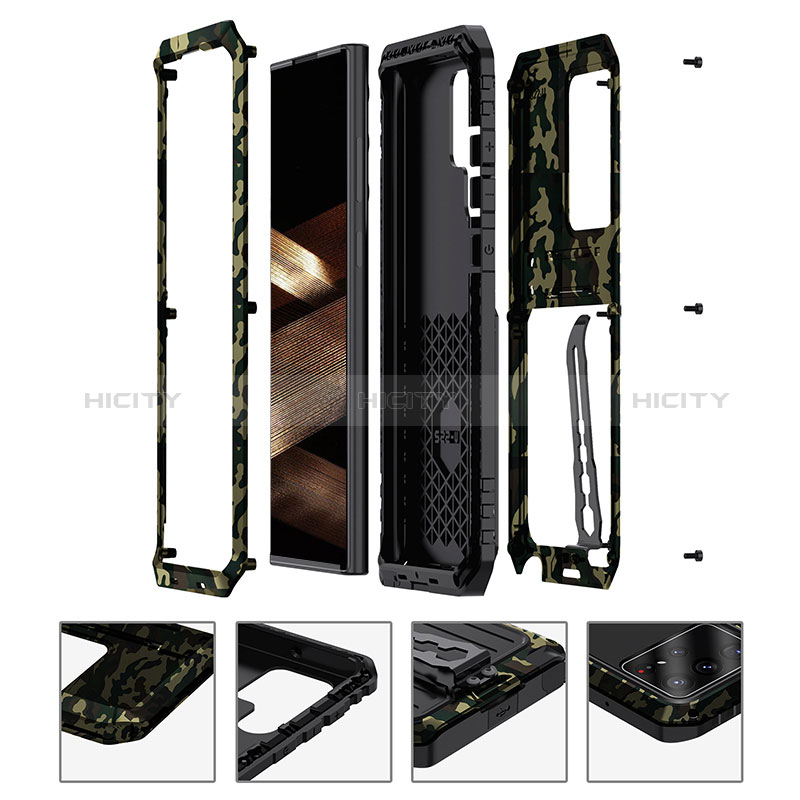 Funda Bumper Silicona y Plastico Mate Carcasa con Soporte A02 para Samsung Galaxy S24 Ultra 5G