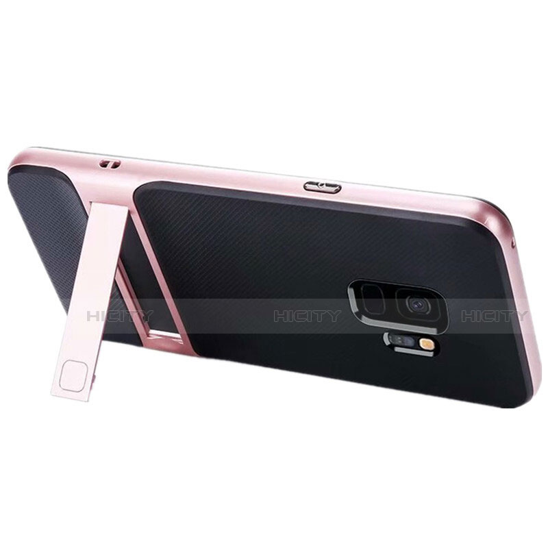 Funda Bumper Silicona y Plastico Mate Carcasa con Soporte A02 para Samsung Galaxy S9