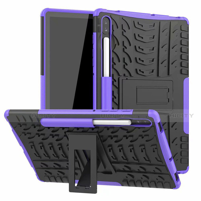 Funda Bumper Silicona y Plastico Mate Carcasa con Soporte A02 para Samsung Galaxy Tab S6 10.5 SM-T860