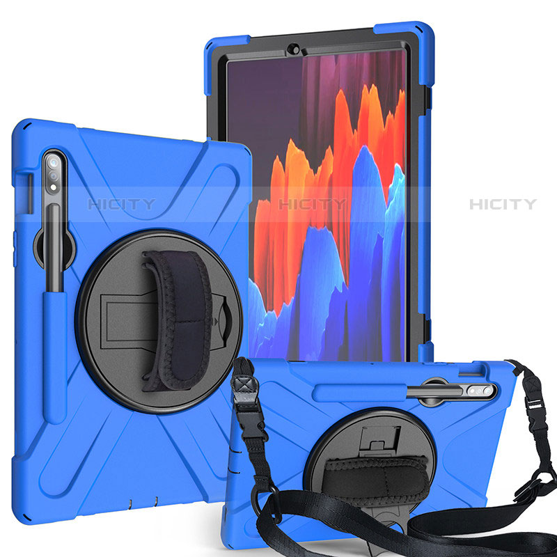 Funda Bumper Silicona y Plastico Mate Carcasa con Soporte A02 para Samsung Galaxy Tab S7 11 Wi-Fi SM-T870