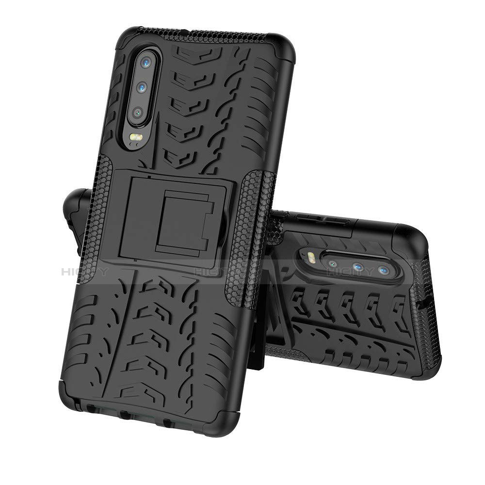 Funda Bumper Silicona y Plastico Mate Carcasa con Soporte A03 para Huawei P30