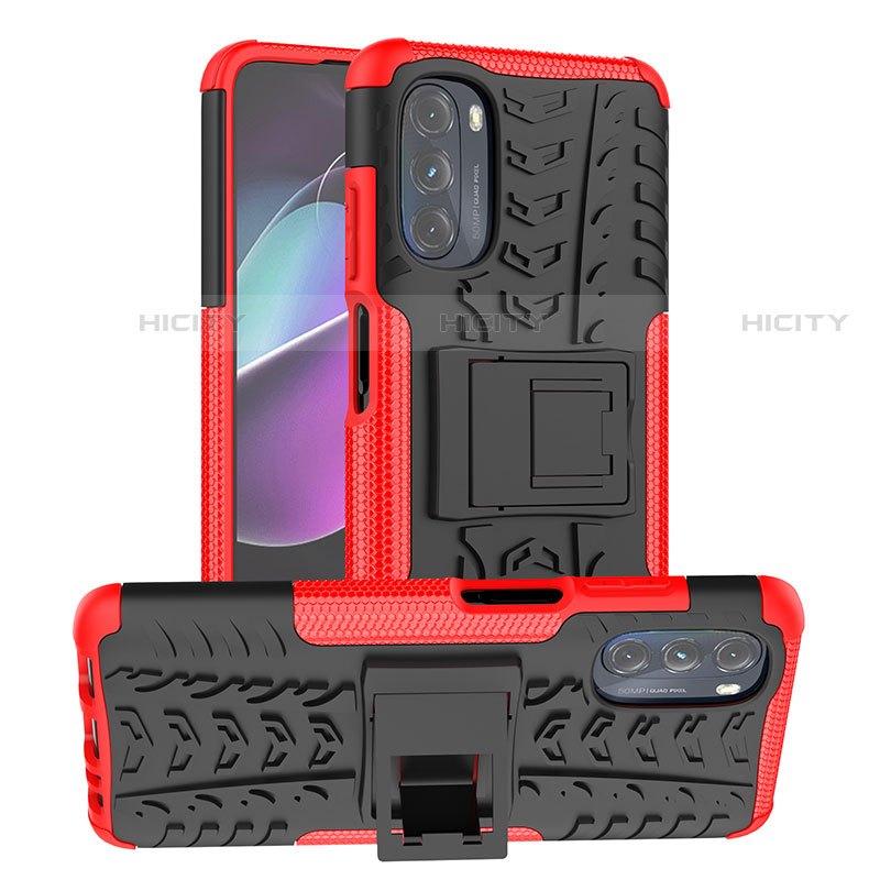 Funda Bumper Silicona y Plastico Mate Carcasa con Soporte A03 para Motorola Moto G 5G (2022)