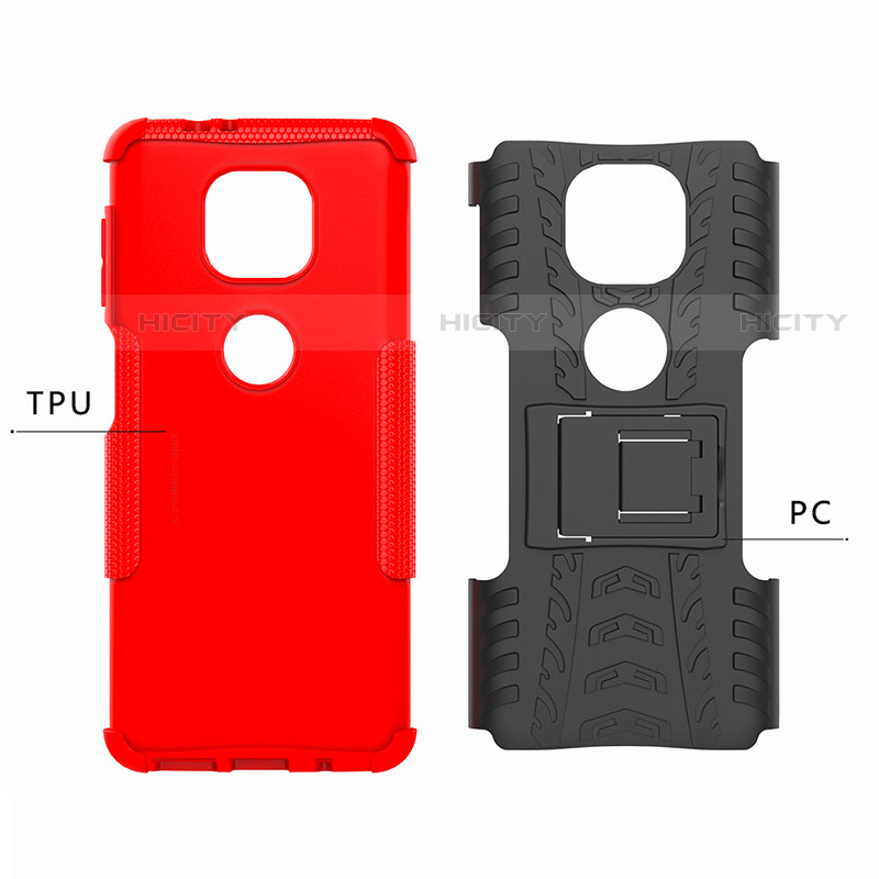 Funda Bumper Silicona y Plastico Mate Carcasa con Soporte A03 para Motorola Moto G Power (2021)