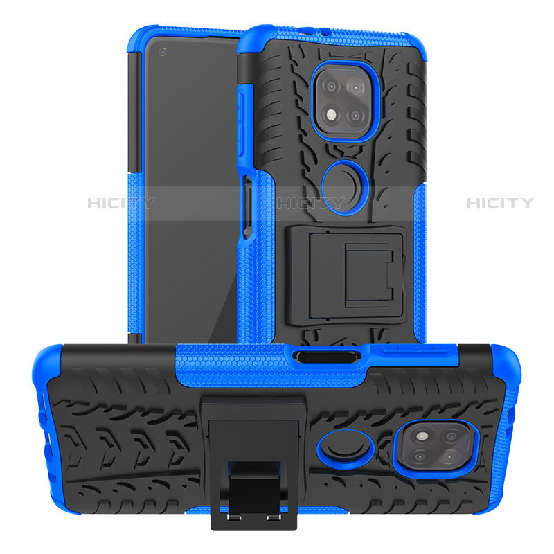 Funda Bumper Silicona y Plastico Mate Carcasa con Soporte A03 para Motorola Moto G Power (2021)