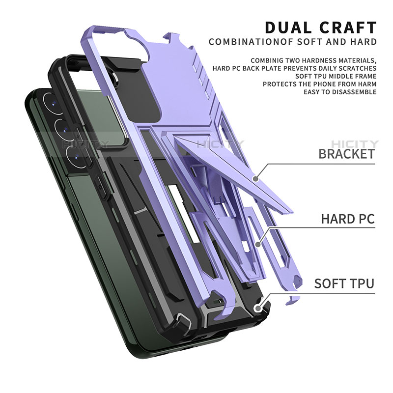 Funda Bumper Silicona y Plastico Mate Carcasa con Soporte A03 para Samsung Galaxy S21 Plus 5G