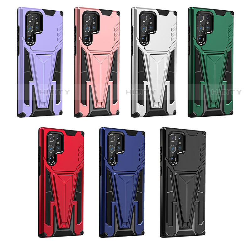 Funda Bumper Silicona y Plastico Mate Carcasa con Soporte A03 para Samsung Galaxy S23 Ultra 5G