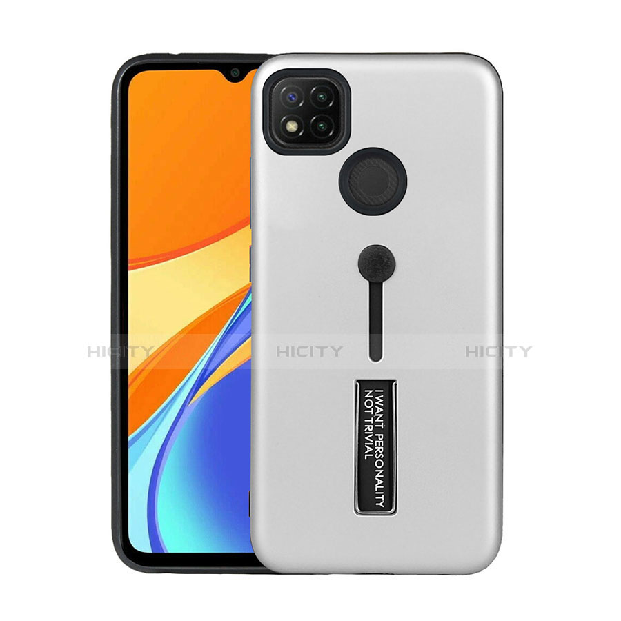 Funda Bumper Silicona y Plastico Mate Carcasa con Soporte A03 para Xiaomi Redmi 9 India