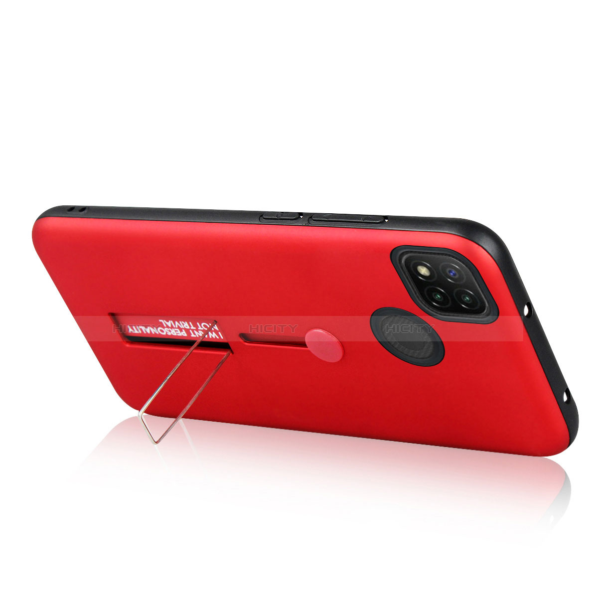 Funda Bumper Silicona y Plastico Mate Carcasa con Soporte A03 para Xiaomi Redmi 9C NFC