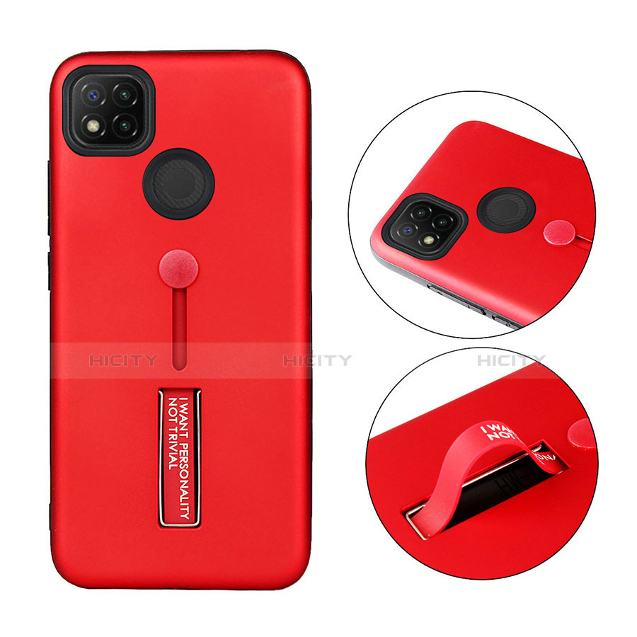 Funda Bumper Silicona y Plastico Mate Carcasa con Soporte A03 para Xiaomi Redmi 9C NFC