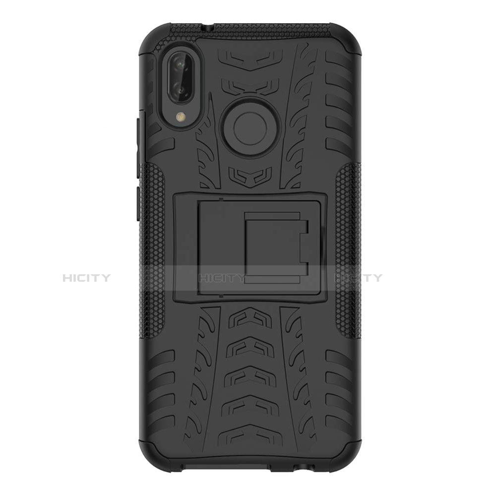 Funda Bumper Silicona y Plastico Mate Carcasa con Soporte A04 para Huawei P20 Lite