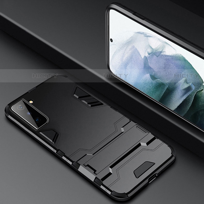 Funda Bumper Silicona y Plastico Mate Carcasa con Soporte A05 para Samsung Galaxy S21 FE 5G