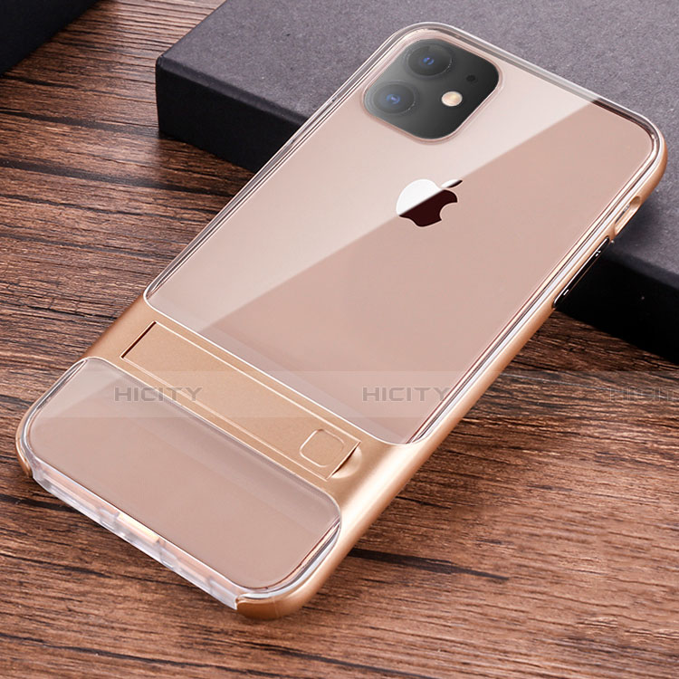 Funda Bumper Silicona y Plastico Mate Carcasa con Soporte A06 para Apple iPhone 11