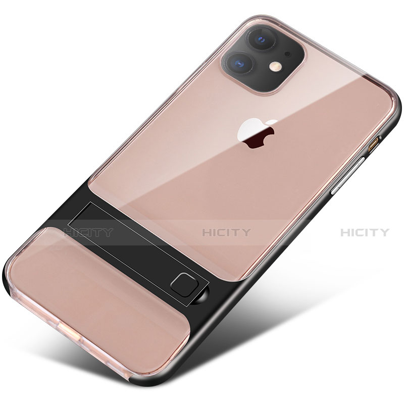 Funda Bumper Silicona y Plastico Mate Carcasa con Soporte A06 para Apple iPhone 11