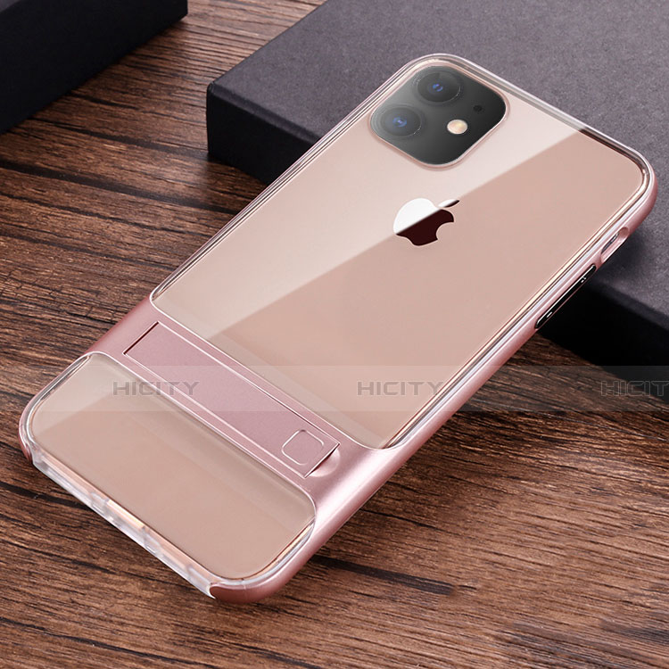 Funda Bumper Silicona y Plastico Mate Carcasa con Soporte A06 para Apple iPhone 11