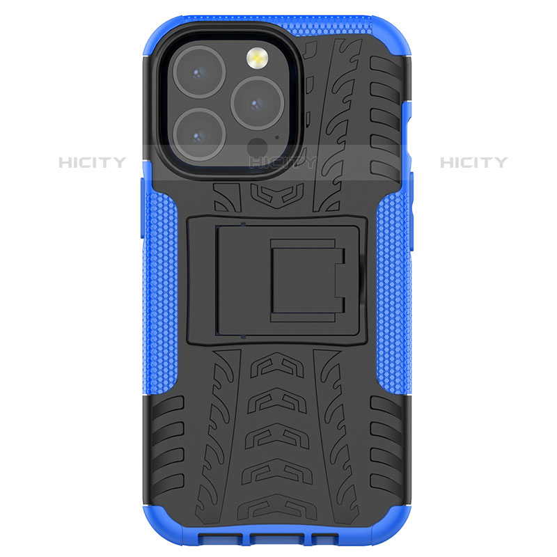 Funda Bumper Silicona y Plastico Mate Carcasa con Soporte A07 para Apple iPhone 15 Pro Max