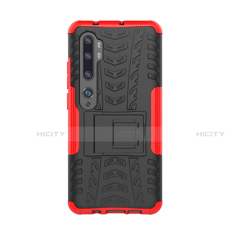 Funda Bumper Silicona y Plastico Mate Carcasa con Soporte D01 para Xiaomi Mi Note 10