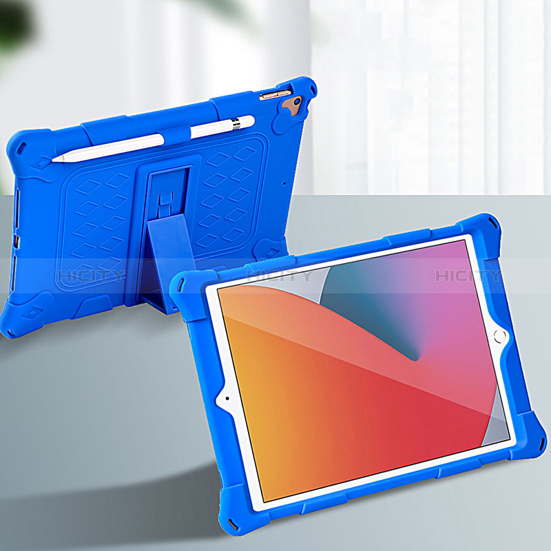 Funda Bumper Silicona y Plastico Mate Carcasa con Soporte H01 para Apple iPad 10.2 (2019)