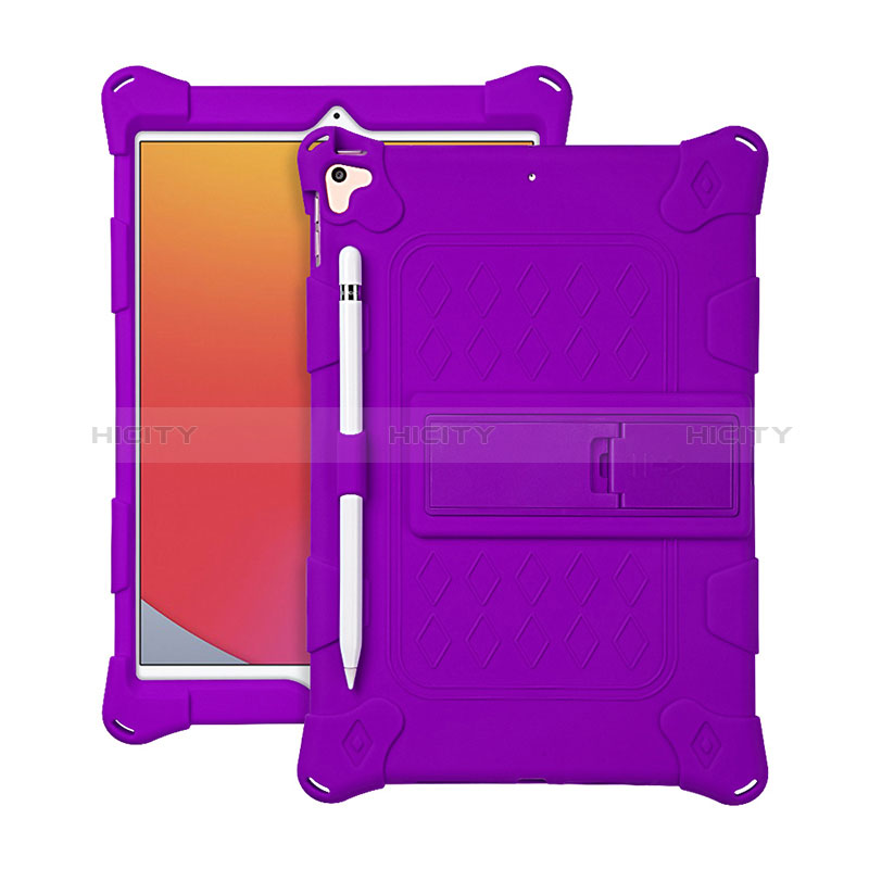 Funda Bumper Silicona y Plastico Mate Carcasa con Soporte H01 para Apple iPad 10.2 (2019)