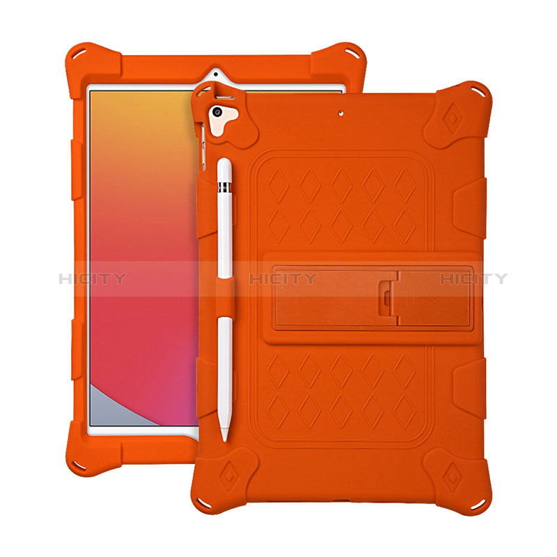 Funda Bumper Silicona y Plastico Mate Carcasa con Soporte H01 para Apple iPad 10.2 (2021)