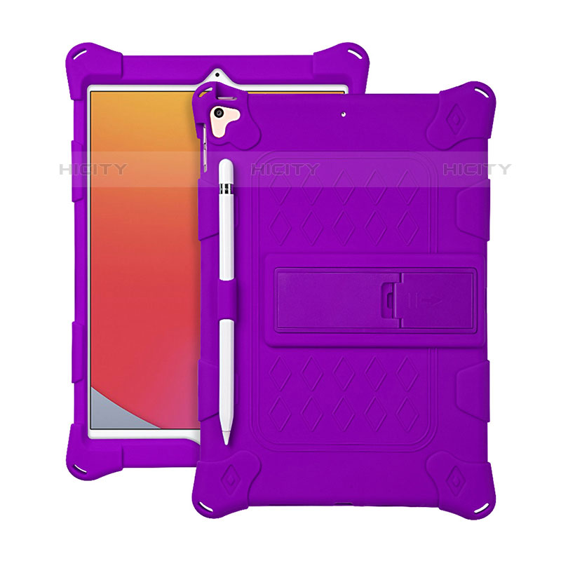 Funda Bumper Silicona y Plastico Mate Carcasa con Soporte H01 para Apple iPad Pro 10.5