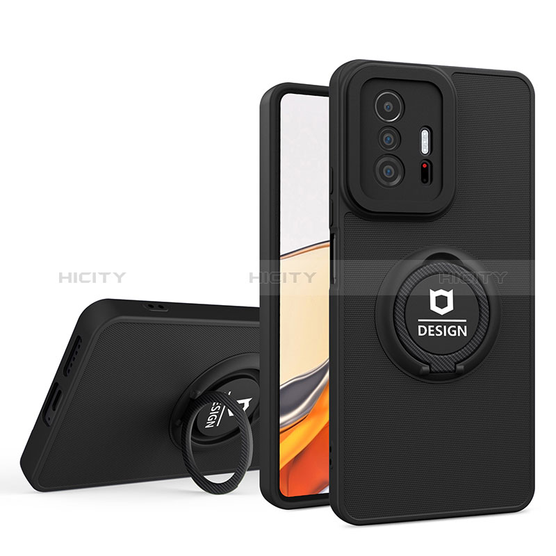 Funda Bumper Silicona y Plastico Mate Carcasa con Soporte H01P para Xiaomi Mi 11T 5G