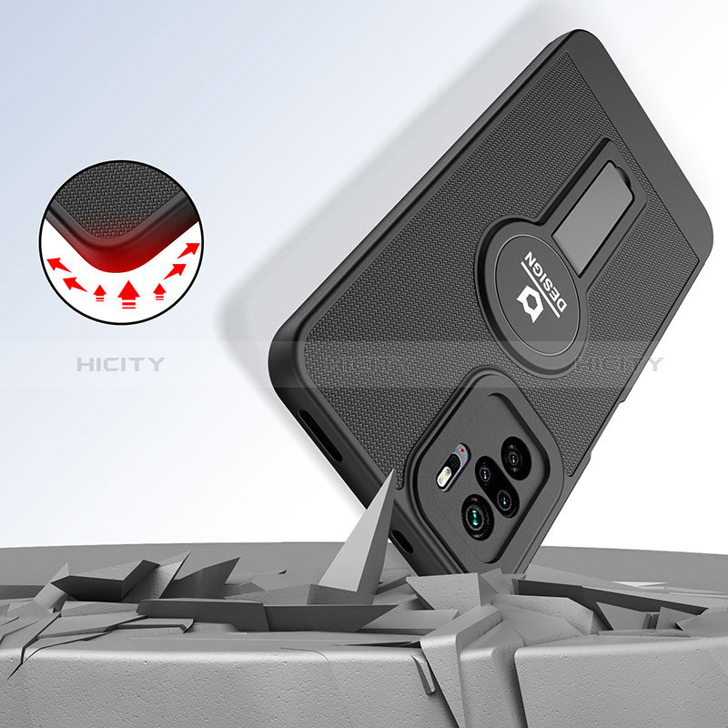 Funda Bumper Silicona y Plastico Mate Carcasa con Soporte H01P para Xiaomi Redmi Note 10S 4G