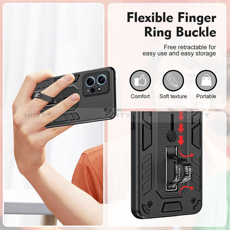 Funda Bumper Silicona y Plastico Mate Carcasa con Soporte H01P para Xiaomi Redmi Note 12 4G