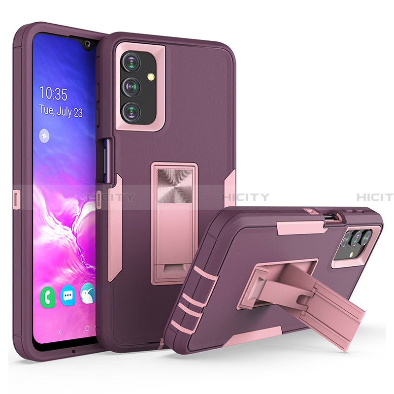 Funda Bumper Silicona y Plastico Mate Carcasa con Soporte J01S para Samsung Galaxy A13 5G Morado