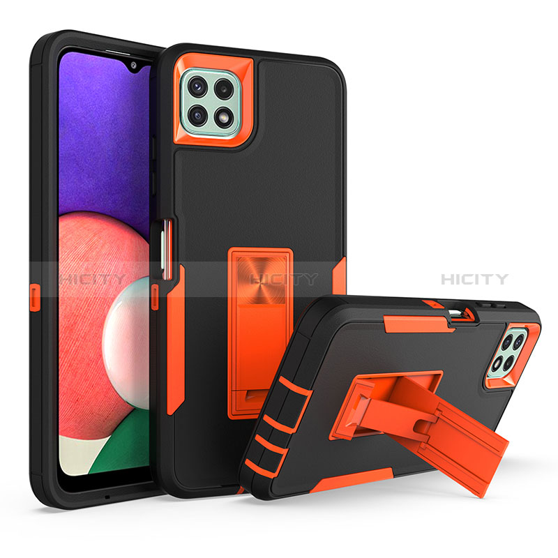 Funda Bumper Silicona y Plastico Mate Carcasa con Soporte J01S para Samsung Galaxy A22s 5G