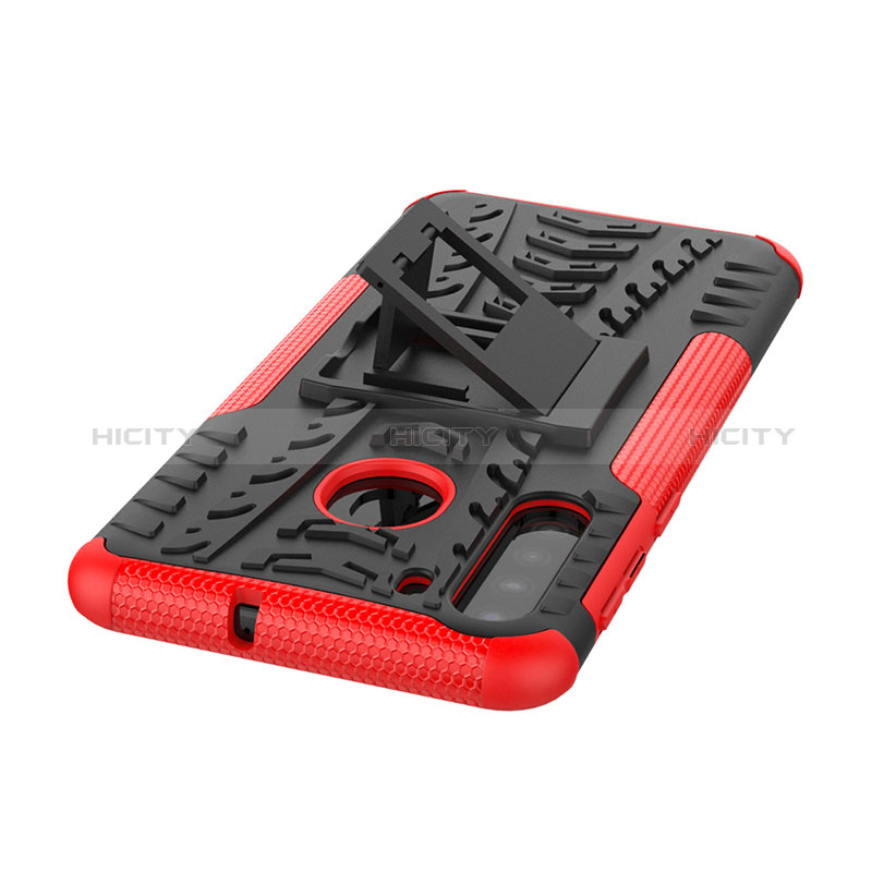 Funda Bumper Silicona y Plastico Mate Carcasa con Soporte J01X para Samsung Galaxy A21